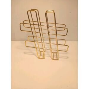 Gold Hash Tag Organizer Paper Decor 6"T x 6"W x1.5"D